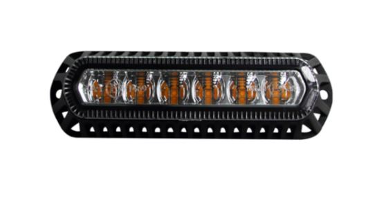 MULTIFLASH WARNING LIGHT, 140X50MM, 12/24V, 6 AMBER LED