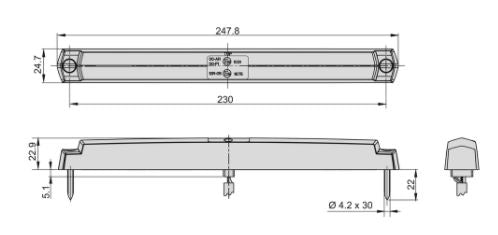 REAR LAMP LED 12V TAIL / BRAKE --02.1884.0000.41, 1087154  - COBO USA