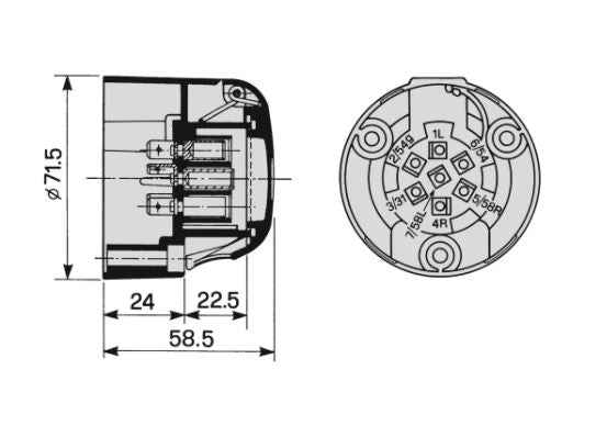 7 PIN PLUG - 1028154 - 25.032.200.01 -COBO USA