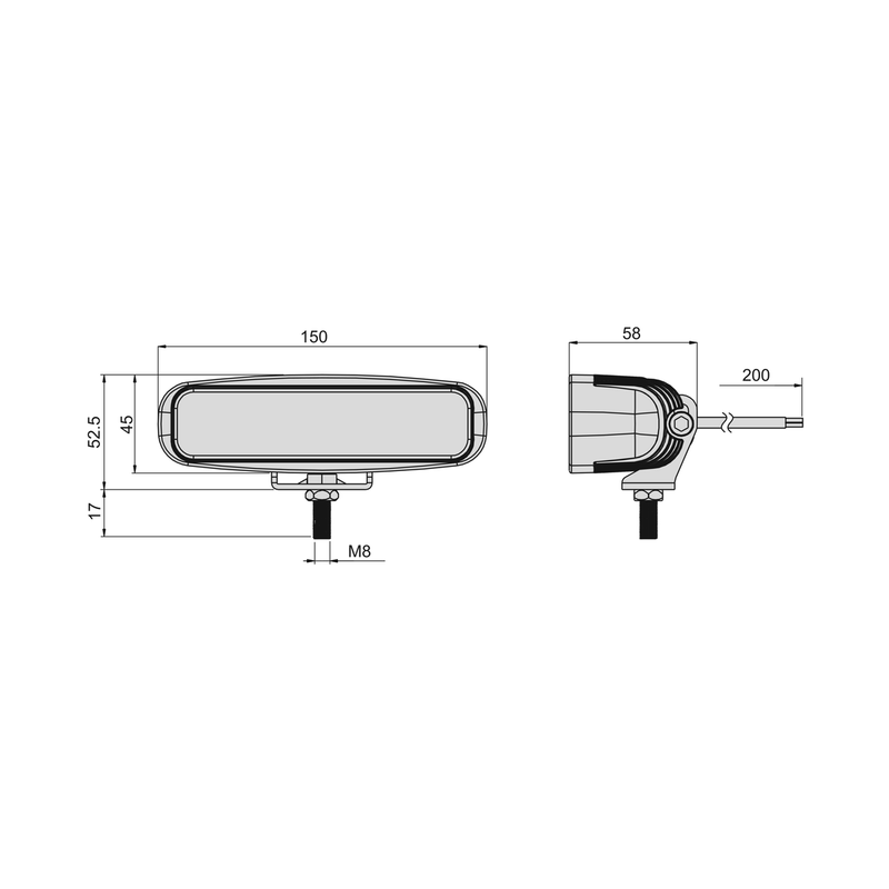 WORK LAMP WHITE LED 12/24V SPARE PP --AV.05.0058.01 , 1082591 - COBO USA